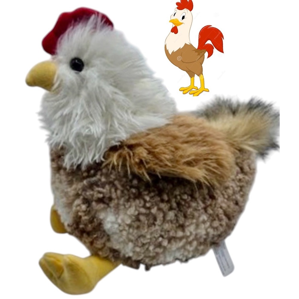 Walmart Large Brown Fur Rooster Plush Stuffed Animal Bird 14 Inch Collectible
